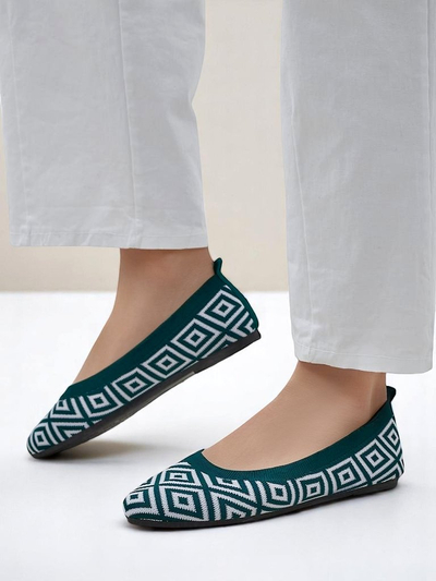 Royalfashion Ballerines en tissu pour femme avec imprimé géométrique Metric