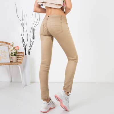 Pantalon slim kaki femme - Vêtement