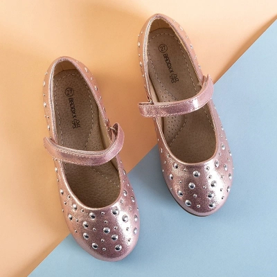OUTLET Ballerines fille roses à jets Leora - Chaussures