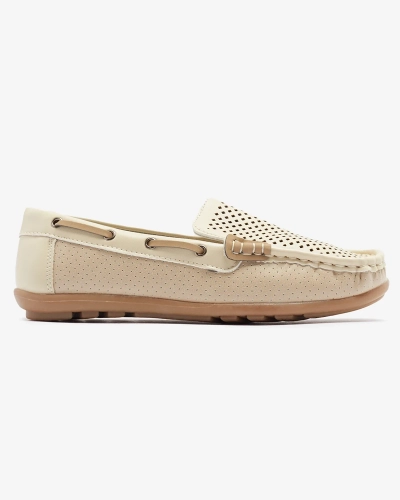 OUTLET Royalfashion Mocassins ajourés pour enfants en beige Neddax