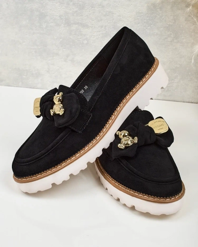 Nero Elegante Mocassins en Cuir Écologique