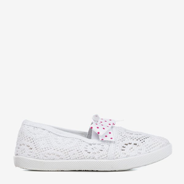 Espadrilles à enfiler blanches karité pour enfants - Chaussures