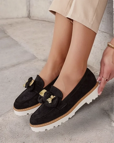 Royalfashion Mocassins pour femmes avec nœud Ezizer