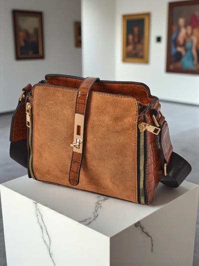 Sac à main pour femmes Hermia Marron foncé en cuir écologique, décontracté