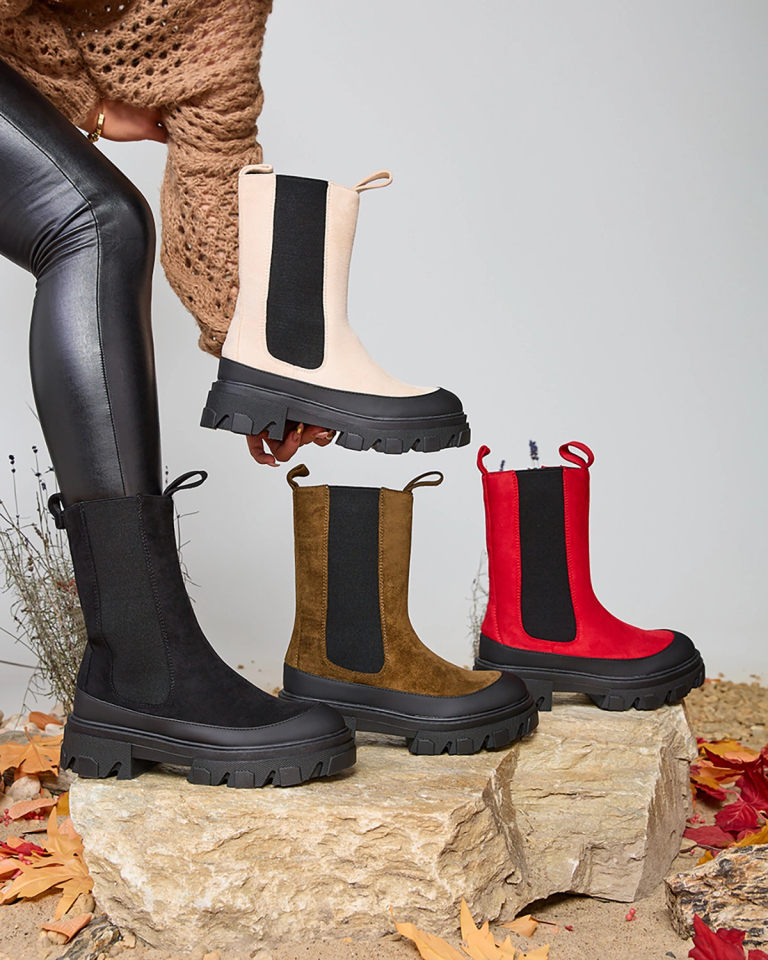 OUTLET Royalfashion Bottes hautes isolées pour femmes Beige Soft Way