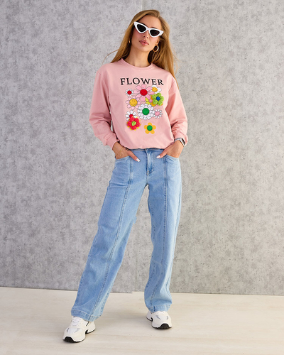 Royalfashion Sweat-shirt en coton à imprimé fin pour femme