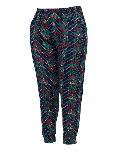 Pantalon bleu marine à motifs pour femme GRANDE TAILLE - Vêtements