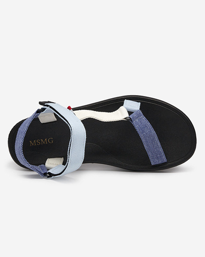 Sandales en tissu bleu pour femme Ojo- Footwear