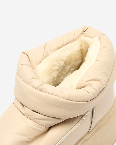 Royalfashion Bottes de neige à enfiler pour femme de couleur beige Ademra