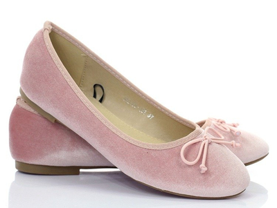 Ballerines en éco-suède Batari roses - Chaussures
