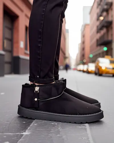 Royalfashion Bottes courtes ressemblant à des bottes de neige pour femmes Fefoz