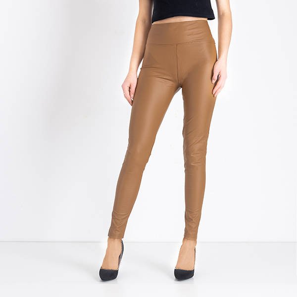 Legging taille haute marron - Pantalon