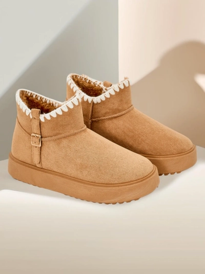 Royalfashion Bottines courtes pour femmes de style botte de neige Ewioz