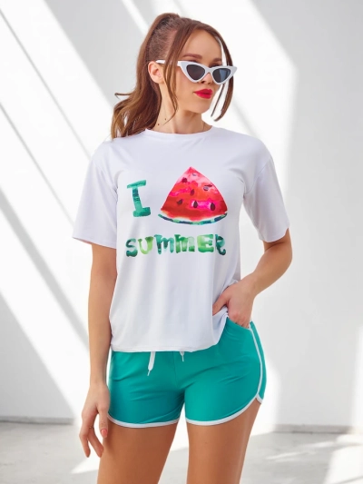Ensemble de sport Royalfashion pour femmes avec t-shirt et shorts Pastèque