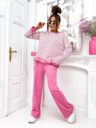 Ensemble rayé en coton Royalfashion pour femmes avec pantalon large