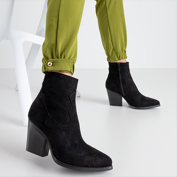 Bottes en daim noires pour femmes sur le poteau Akiva - Footwear