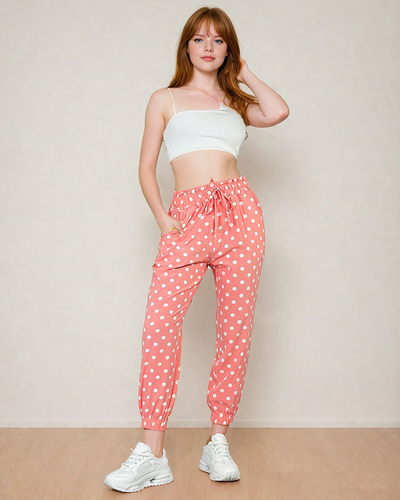 Royalfashion Pantalon en tissu à pois pour femme