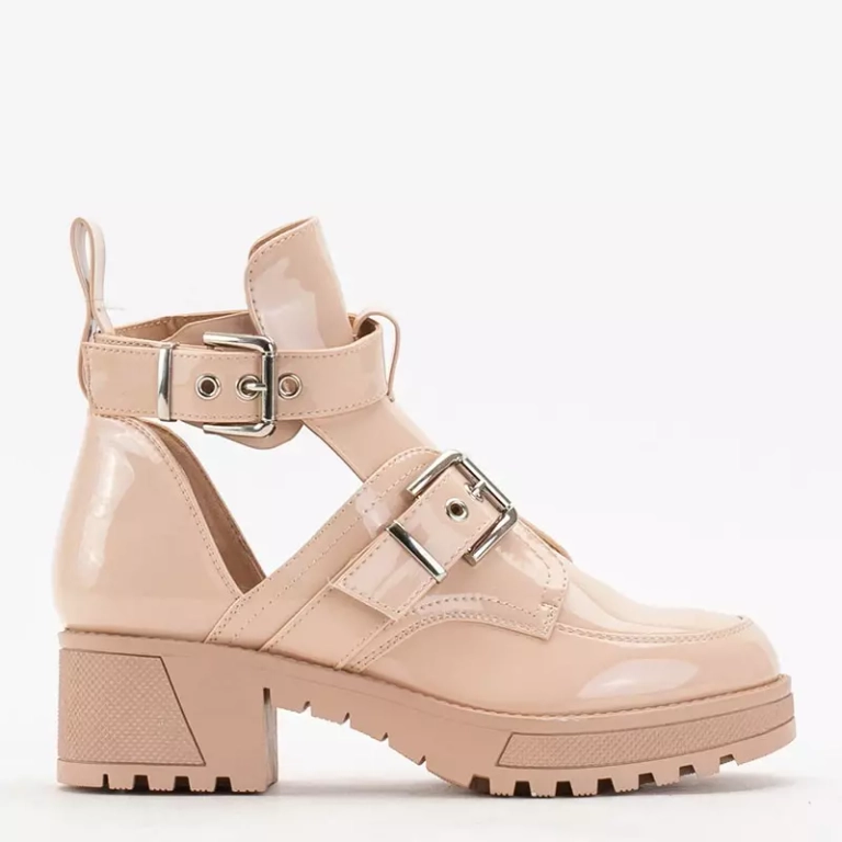 OUTLET Boots femme beiges embossées Lerika - Chaussures