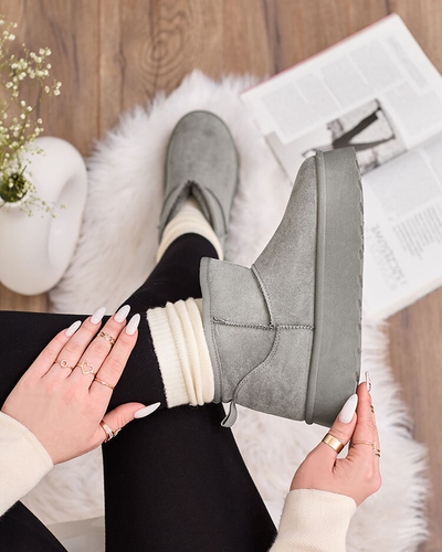Royalfashion Gris Bottes de neige à plateforme pour femmes Ersinella