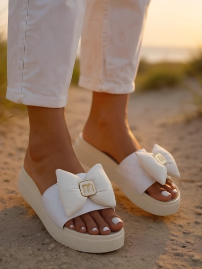 Royalfashion Claquettes plateforme femme avec nœud Mivo Jump