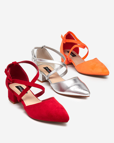 OUTLET Escarpins pour femmes à talons plats orange fluo Wohasi- Shoes