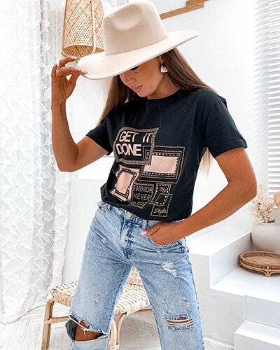 Royalfashion T-shirt imprimé pour femme