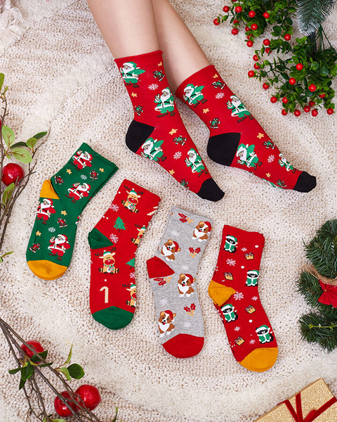Royalfashion Chaussettes à motifs de Noël pour femmes 5/pack
