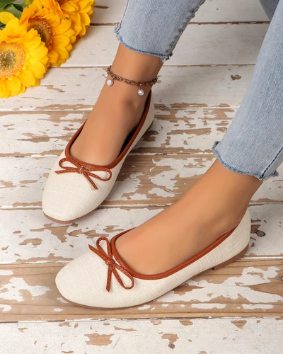 Royalfashion Ballerines pour femmes avec paillettes et un nœud Aramie