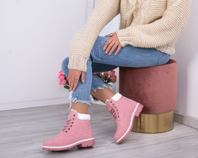 Ocieplane trapery w kolorze różowo- białym Ellea - Obuwie