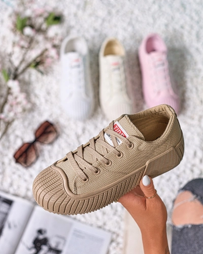 OUTLET Royalfashion Baskets de sport marron clair à plateforme Brigera