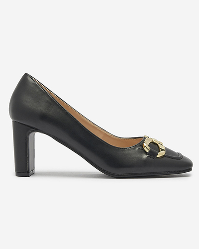 Escarpins noirs de style mocassin pour femmes Cancoro- Footwear