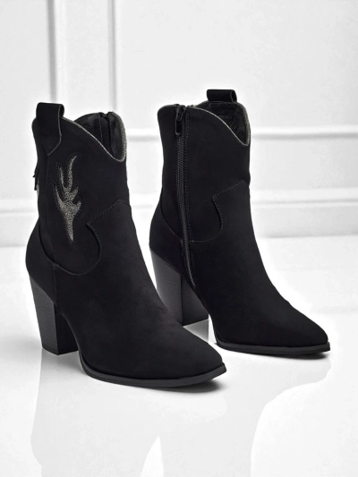 Bottines cow-boy à talon pour femmes avec inserts décoratifs Cendria