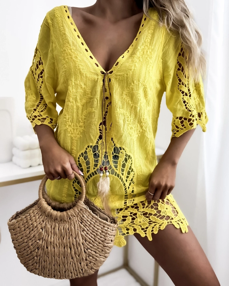 Royalfashion Yellow Femme Robe de plage couvre-lit