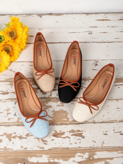 Royalfashion Ballerines pour femmes avec paillettes et un nœud Aramie