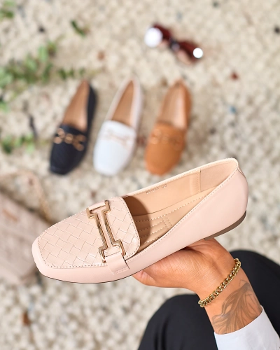 OUTLET Royalfashion Beige mocassins pour femme Bulerol