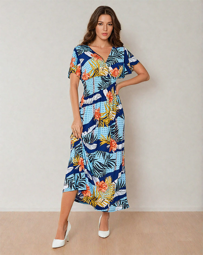 Royalfashion Robe midi imprimée pour femme