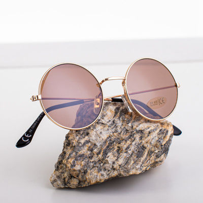 Lunettes de soleil femme en lin marron - Lunettes
