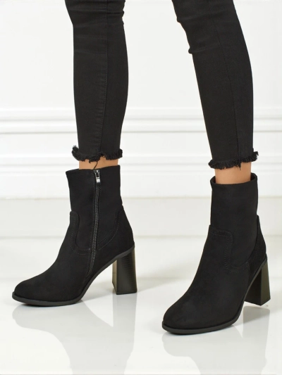 Bottines femme en éco-daim à talons épais Rune Fast