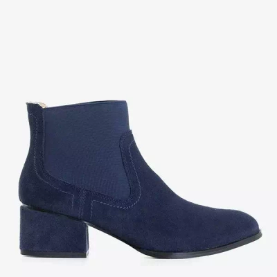 OUTLET Boots femme bleu marine à talons plats Tarina - Chaussures