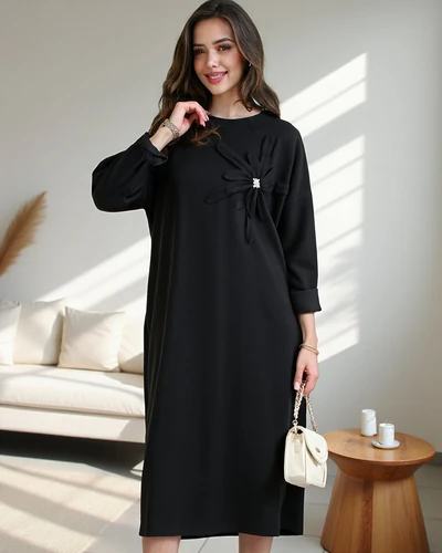 Robe midi femme Royalfashion en tissu surdimensionné avec fleur