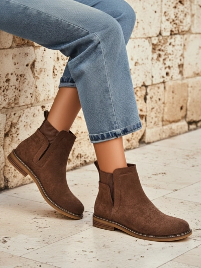 Bottines Chelsea pour femmes en éco-daim Veysi