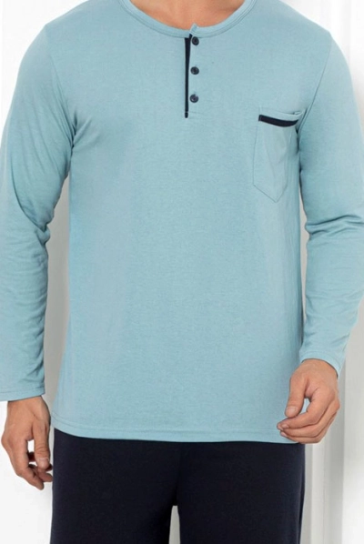 Royalfashion Pyjama en coton pour hommes avec une poche