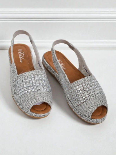 Royalfashion Sandales espadrilles pour femmes avec zircons Belle Sparkle