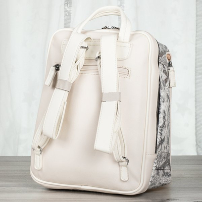 Sac à dos blanc femme a'la peau de serpent - Sacs à dos 1