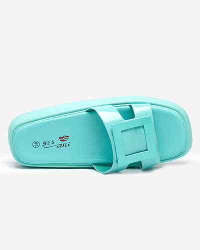 Chaussons femme menthe avec ornement Zegor - Chaussures