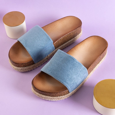 Chaussons femme bleus sur la plateforme Kosala - Chaussures