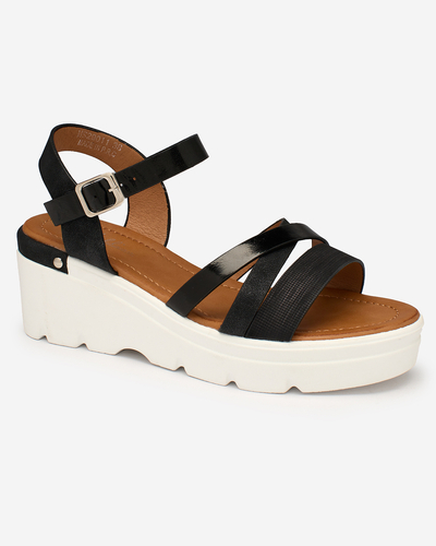 OUTLET Royalfashion Sandales compensées Zoppla pour femme, noires