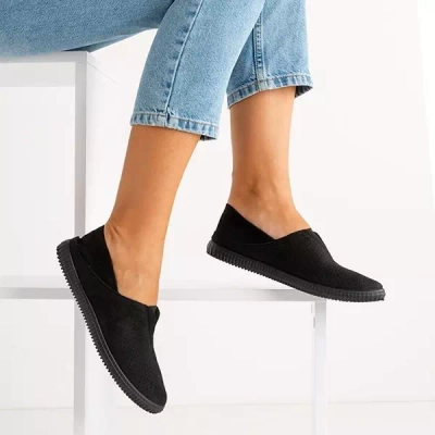 OUTLET Slip sur femme noir ajouré Nella - Chaussures