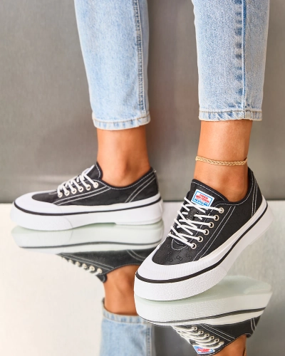 Royalfashion Baskets compensées Ferriva pour femme en noir