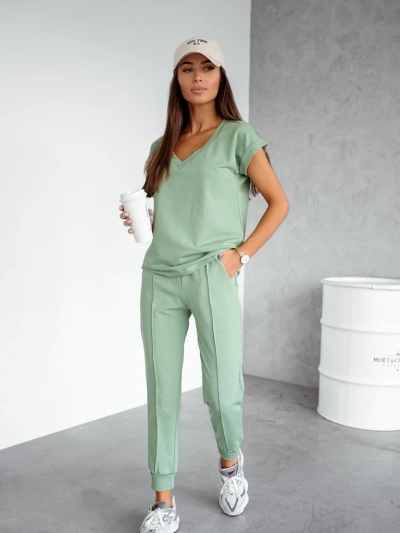 Ensemble décontracté en coton Royalfashion pour femmes avec des manches courtes